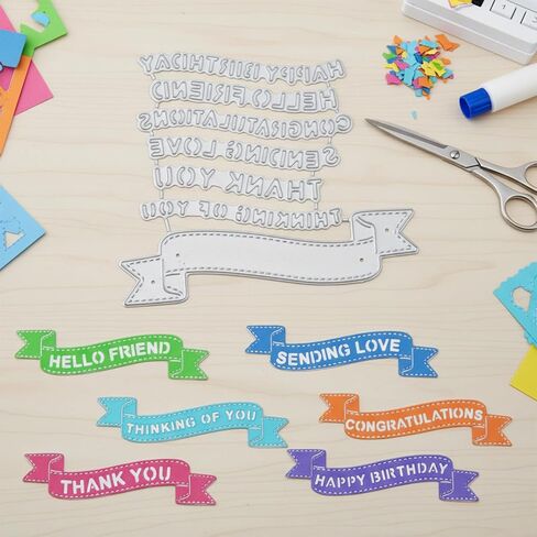 Frame Cutting Dies Layer Frame Net Set, Scrapbooking Die-cuts for Card Making, Paper Craft Punch Template, Art DIY Paper Craft Background Embossing Stencils (Banner Combination-10.5 x 9cm) in Saudi Arabia