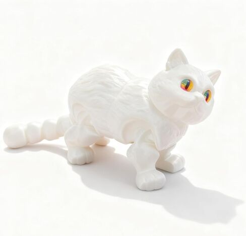 3D Printed Articulated Cat, Cute Fat Persian Cat Doll,3D Printed Animals Fidget Toys Decor for Stress Relief, Stocking Stuffers, Desktop Decoration (Red Gold) in Saudi Arabia