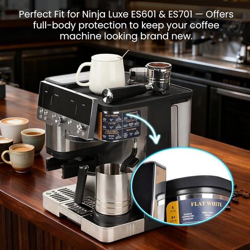 حصيرة صنع القهوة من السيليكون لـ Ninja Luxe ES601 وES701: حصيرة علوية 3 في 1 + حصيرة بار القهوة مقاس 24 بوصة × 16 بوصة + حصيرة ضغط الإسبريسو - سيليكون صالح للطعام، مقاوم للماء، غير قابل للانزلاق، مقاوم للحرارة in Saudi Arabia