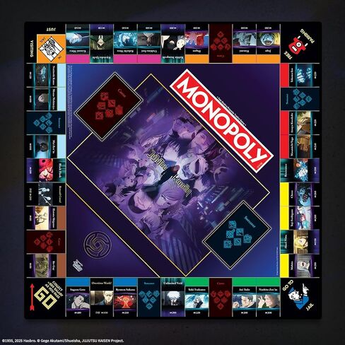 MONOPOLY: Jujutsu Kaisen Edition Board Game, Buy Sell Trade Locations from the Shibuya Incident Arc, Featuring 6 Custom Tokens: Yuji Itadori, Panda, Satoru Gojo & More, Officially Licensed Collectible in Saudi Arabia