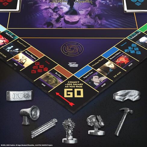 MONOPOLY: Jujutsu Kaisen Edition Board Game, Buy Sell Trade Locations from the Shibuya Incident Arc, Featuring 6 Custom Tokens: Yuji Itadori, Panda, Satoru Gojo & More, Officially Licensed Collectible in Saudi Arabia