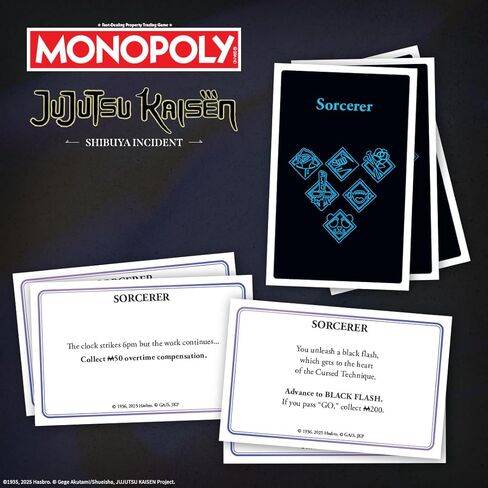 MONOPOLY: Jujutsu Kaisen Edition Board Game, Buy Sell Trade Locations from the Shibuya Incident Arc, Featuring 6 Custom Tokens: Yuji Itadori, Panda, Satoru Gojo & More, Officially Licensed Collectible in Saudi Arabia