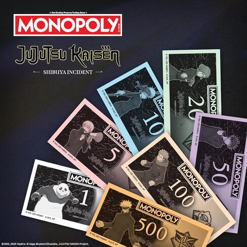 MONOPOLY: Jujutsu Kaisen Edition Board Game, Buy Sell Trade Locations from the Shibuya Incident Arc, Featuring 6 Custom Tokens: Yuji Itadori, Panda, Satoru Gojo & More, Officially Licensed Collectible in Saudi Arabia