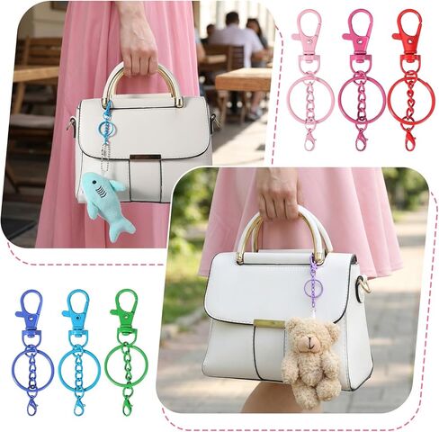 30 Pcs Colorful Swivel Snap Hook with Key Rings Swivel Clasps Snap Hooks Key Chain Clip Hooks Large Lobster Claw Clasps Keychain Hooks for DIY Crafts, Jewelry Making, and Art Projects in Saudi Arabia