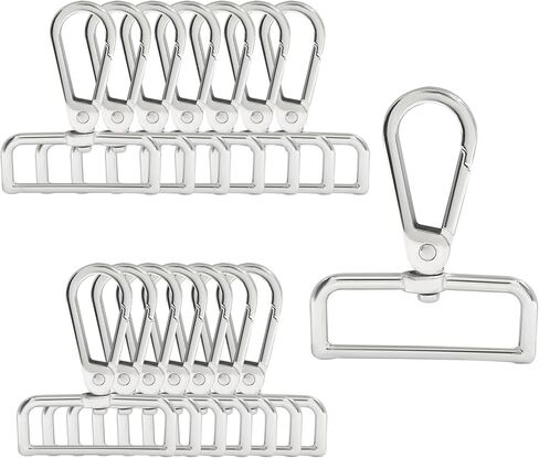 15 Pack D Ring Swivel Lobster Claw Clasp, 3/4 Inch Push Gate Snap Hooks, Collars, DIY Crafts, Handbags & Jewelry Making (Black) in Saudi Arabia