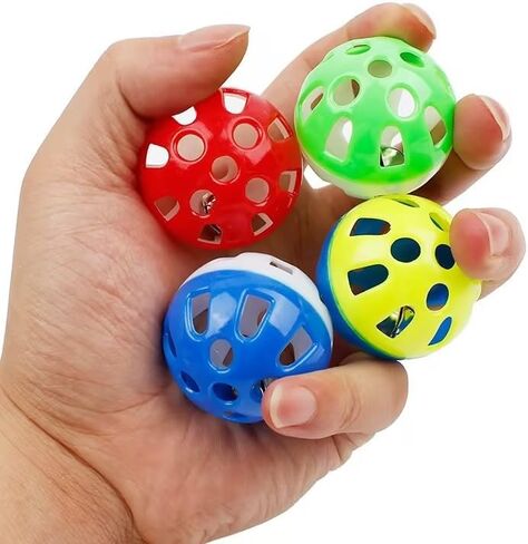 10 Pcs Hollow Rolling Bell Ball Pet Bird Toy Bird Ball Foot Talon Toy for Parakeet Cockatiel Parrot Bird Balls Toy Cage Fun Toys in Saudi Arabia