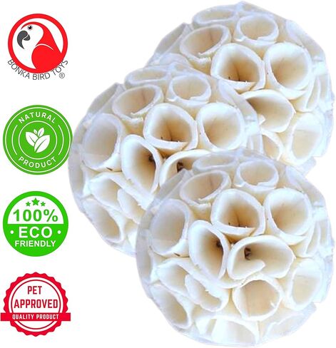 ألعاب الطيور بونكا 1215 Pk3 كرة كريب سولا الطبيعية مضغ أجاد العلف الببغاء كوكاتيل كونور كويكر كايك الأرانب غينيا شينشيلا الأرنب in Saudi Arabia