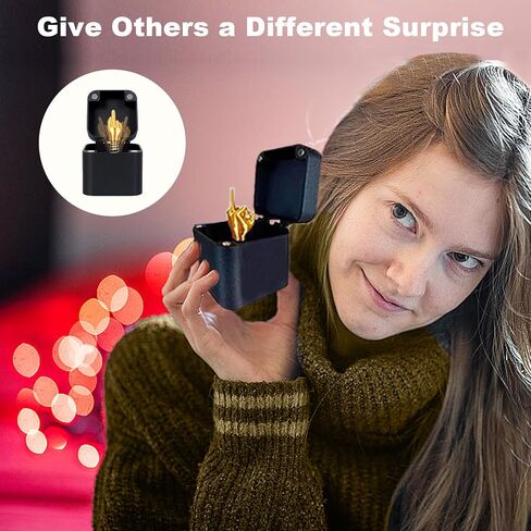 Middle Finger in a Box,Funny 3D Printed Gag Gifts for Adults, Prank Gift Box with Golden Middle Finger, Hilarious Surprise for Men, Perfect White Elephant Gift,Funny Christmas Ideas in Kuwait
