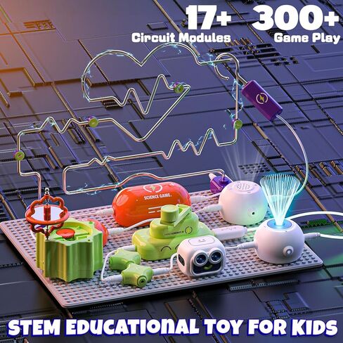 SMILESSKIDDO Science Kits for Kids | STEM Toys for Kid, Electronics Exploration Kit, Over 300 Projects, 16 Circuit Parts, STEM Toy Educational Gifts for Kid Boys Girls Ages 3 4 5 6 7 8 9 10 11 12 in Saudi Arabia