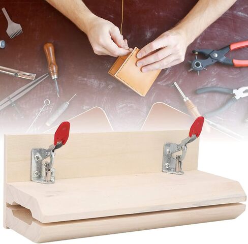 Leather Stitch Leather Sewing Clamp, Wooden Leather Holder Hand Stitch Assistant for DIY Leathercraft Belts Bags, Wooden Table Clamp Stitching Tool in Saudi Arabia