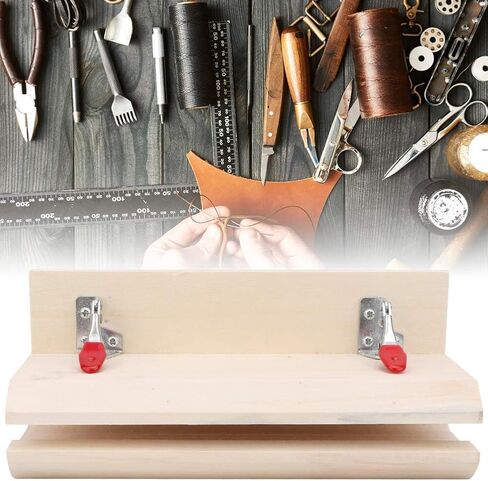 Leather Stitch Leather Sewing Clamp, Wooden Leather Holder Hand Stitch Assistant for DIY Leathercraft Belts Bags, Wooden Table Clamp Stitching Tool in Saudi Arabia