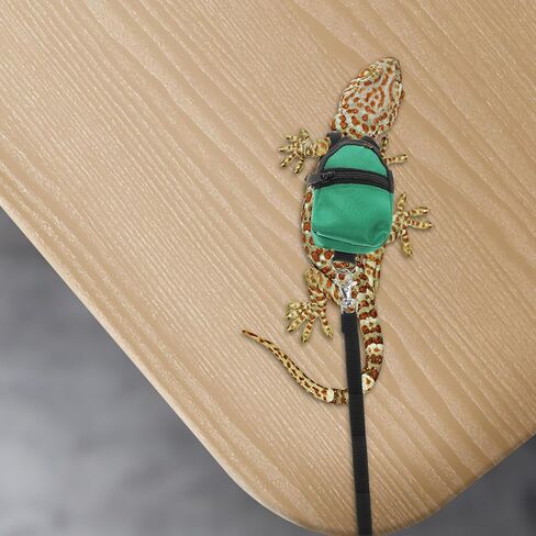 Lizard Backpack Leash Adjustable Reptile Harness with Traction Rope for Outdoor Walking Small Pets Bearded Dragon Gecko Green in Saudi Arabia