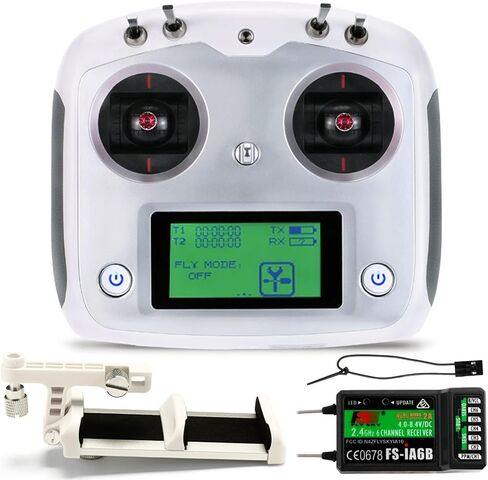 جهاز إرسال Flysky FS-i6S 2.4G AFHDS 2A RC يعمل باللمس 10CH وحدة تحكم راديو مع جهاز استقبال FS-iA6B 6CH، لطائرة RC Quadcopter Multirotor بدون طيار (FS i6x وحامل الدعم) in Saudi Arabia