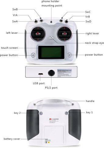 جهاز إرسال Flysky FS-i6S 2.4G AFHDS 2A RC يعمل باللمس 10CH وحدة تحكم راديو مع جهاز استقبال FS-iA6B 6CH، لطائرة RC Quadcopter Multirotor بدون طيار (FS i6x وحامل الدعم) in Saudi Arabia