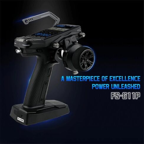 جهاز إرسال Flysky FS-G11P 2.4 جيجا هرتز 11 قناة RC مع جهاز استقبال FS-R11P، بروتوكول ANT 3.5 بوصة IPS عالي السطوع وجهاز إرسال راديو مدمج متعدد الاتجاهات مزدوج in Saudi Arabia