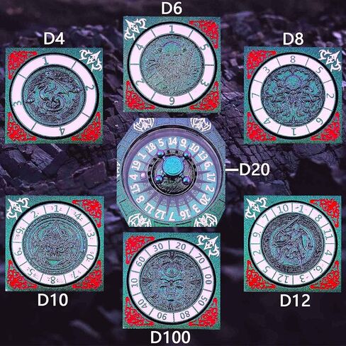 7 in 1 Metal Spinner DND Dice Set for Dungeons and Dragons RPG – Rotating D20 Roulette Top + Side Polyhedral Dials (D4 D6 D8 D10 D12 D%) – Heavy Duty Gaming Accessory Gift（Rainbow） in Saudi Arabia