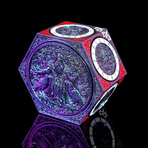 7 in 1 Metal Spinner DND Dice Set for Dungeons and Dragons RPG – Rotating D20 Roulette Top + Side Polyhedral Dials (D4 D6 D8 D10 D12 D%) – Heavy Duty Gaming Accessory Gift（Rainbow） in Saudi Arabia