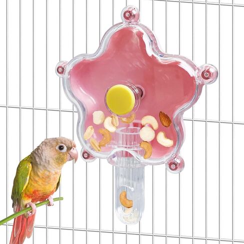 BNOSDM Bird Foraging Toys Cockatiel Foraging Wheel Parrot Cage Spinning Toys Parakeet Enrichment Puzzle Feeder Toy for Budgies Lovebirds Canaries (Transparent) in Saudi Arabia