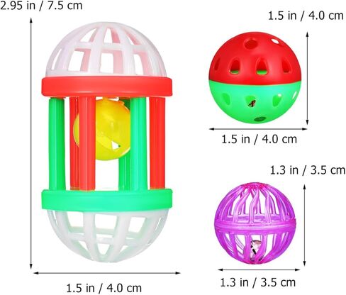 Garneck 12 Pack Parrot Toys Parakeet Bird Chew Balls Foraging Balls Training Bell for Small Birds in Saudi Arabia
