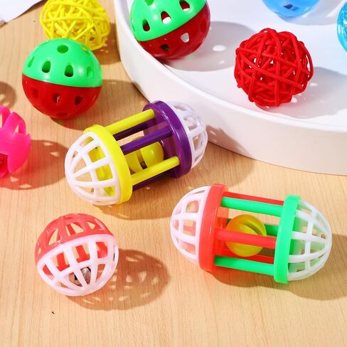 Garneck 12 Pack Parrot Toys Parakeet Bird Chew Balls Foraging Balls Training Bell for Small Birds in Saudi Arabia
