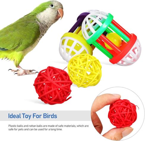 Garneck 12 Pack Parrot Toys Parakeet Bird Chew Balls Foraging Balls Training Bell for Small Birds in Saudi Arabia
