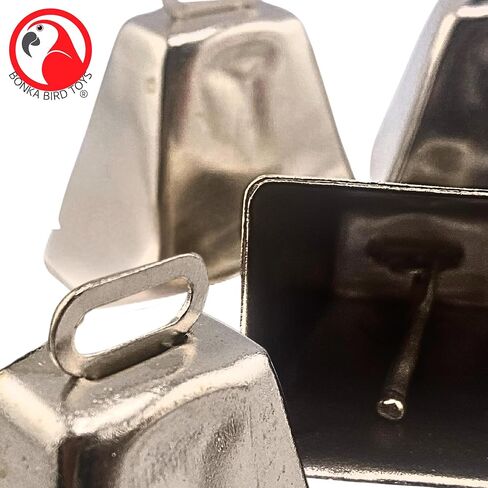 ألعاب بونكا للطيور 1099 Pk4 أجراس بقرة فضية كبيرة 2 بوصة أجراس معدنية للببغاوات الصغيرة إلى الكبيرة DIY أجزاء لعبة الطيور ملحقات إثراء كونور أمازون إكليكتوس رمادي أفريقي in Saudi Arabia