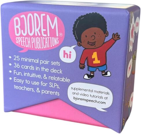 مجموعة علاج النطق بحذف الحروف الساكنة النهائية من Bjorem، 25 زوجًا صغيرًا للأطفال الذين يحذفون الأصوات النهائية in Kuwait