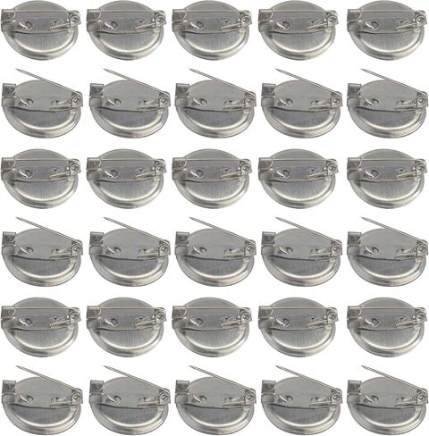 50PCS 28.5mm Brooch Pins with Round Base, Flat Tray Clasps for DIY Jewelry Making & Badge Crafts in Kuwait