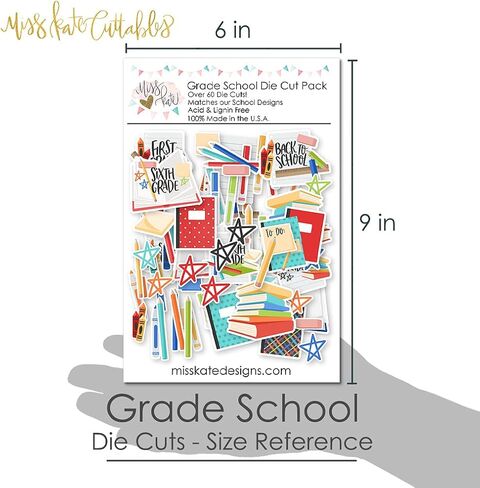 Paper Die Cuts - Grade School - Over 60 Cardstock Scrapbook Die Cuts - by Miss Kate Cuttables in Saudi Arabia