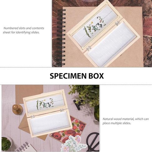 Gadpiparty Microscope Slide Wooden Box 50-Slot Biology Slide Storage Case with Lid for Specimen Organization and Classroom Science Supplies in Saudi Arabia