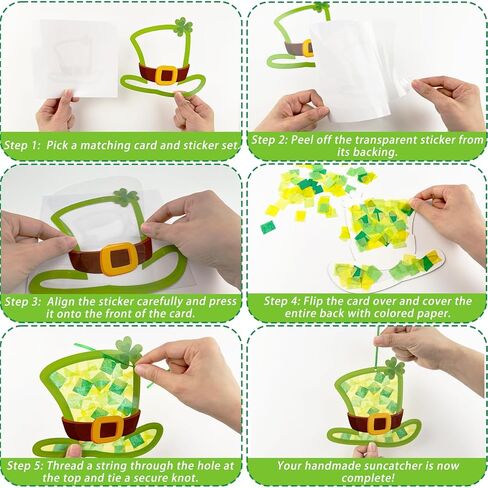 42 عبوة من الحرف اليدوية لعيد القديس باتريك للأطفال، وعاء شامروك من الذهب وقبعة الجني الذهبية، مجموعة مناديل ورقية فنية هدية للأنشطة الصفية للعبة سانت باتريك الأيرلندية وديكور الحفلات in Kuwait