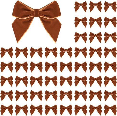 50 PCS Dark Green Velvet Bows for Christmas Tree, 2.75" Small Velvet Ribbon Bows for Gift Wrapping, Mini Bows for Crafts, Bow Decorations for Party Baby Shower Birthday Wedding (Dark Green, 50PCS) in Saudi Arabia