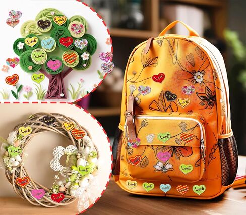 Penta Angel Mixed Heart Shape Buttons 50Pcs Assorted Pattern & Color Flat Back 2 Holes Love Wooden Painting Buttons Embellishments for Craft Sewing Scrapbooking DIY Valentine’s Day Decor (50) in Saudi Arabia