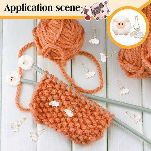 NBEADS 12 Pcs Stitch Markers Kits, Including 10 Pcs Sheep Stitch Markers 2 Pcs Sheep Knitting Needle Stoppers DIY Knitting Tool Sets Alloy Enamel Knitting Stitch Markers for Handmade Crafts in Saudi Arabia