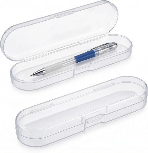 YAFIYGI 2Pcs Clear Plastic Pencil Case Small Slim Hard Storage Box Long Polypropylene Container for Paint Brushes Pens Accessories Craft Item Makeup Screws Drills and Learning Supplies in Saudi Arabia