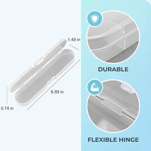 YAFIYGI 2Pcs Clear Plastic Pencil Case Small Slim Hard Storage Box Long Polypropylene Container for Paint Brushes Pens Accessories Craft Item Makeup Screws Drills and Learning Supplies in Saudi Arabia