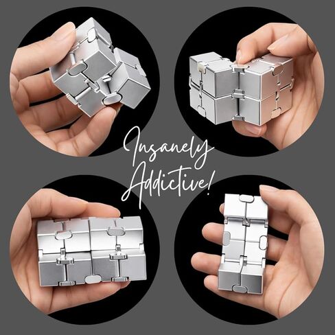 المكعب اللامتناهي | لعبة تململ معدنية ممتازة لتخفيف التوتر الحسي للبالغين الذين يعانون من اضطراب فرط الحركة ونقص الانتباه in Kuwait