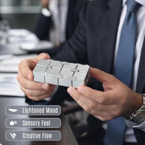 المكعب اللامتناهي | لعبة تململ معدنية ممتازة لتخفيف التوتر الحسي للبالغين الذين يعانون من اضطراب فرط الحركة ونقص الانتباه in Kuwait