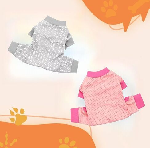 3 Pack Dog Pajamas Dog Onesie for Small Dogs, Lightweight Puppy PJs with Easy Snap Belly, Tail Opening Striped Checkered Sleepwear M in Kuwait