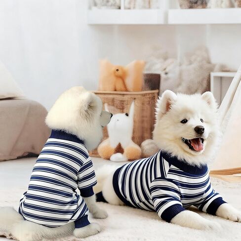 3 Pack Dog Pajamas Dog Onesie for Small Dogs, Lightweight Puppy PJs with Easy Snap Belly, Tail Opening Striped Checkered Sleepwear M in Kuwait