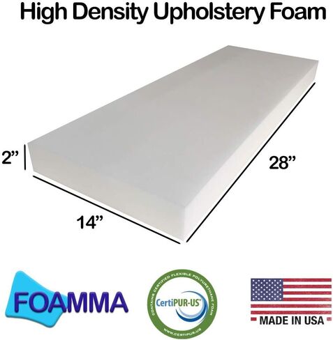 FOAMMA 2" x 14" x 28" Upholstery Foam High Density Foam (Chair Cushion Square Foam for Dinning Chairs, Wheelchair Seat Cushion Replacement) in Saudi Arabia