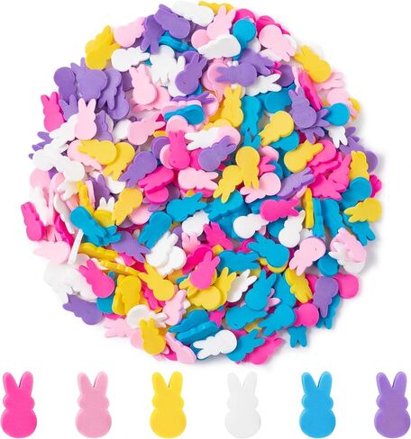 Bright Easter Bunny Clay - 240 Pcs Vibrant Color Soft Clay Bunny Shapes for Slime Making Resin Art Phone Case Decoden Nail DIY Craft Scrapbook Embellishment Supplies Reusable Decorations in Saudi Arabia