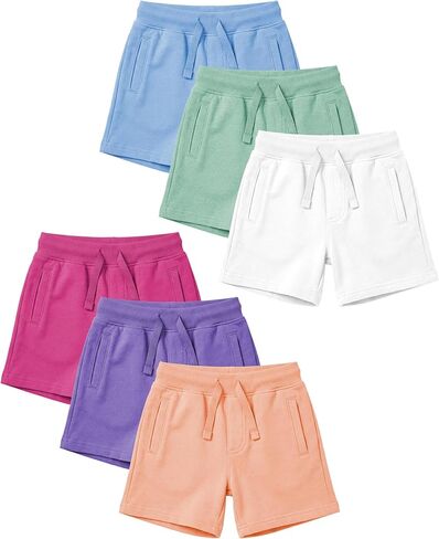 Andrew Scott Boys Girls Kids -Toddler French Terry Cotton Drawstring Shorts | Multi Packs & Colors in Kuwait