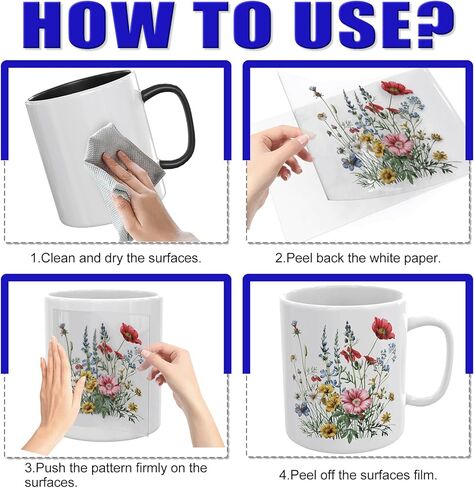 12PCS UV DTF Cup Wrap,Flowers UV DTF Cup Wraps Transfer Stickers,Easy to Operate and Design,Suitable for Party Decoration, Birthday Decoration, Home Decoration in Saudi Arabia