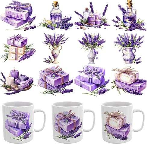 12PCS UV DTF Cup Wrap,Flowers UV DTF Cup Wraps Transfer Stickers,Easy to Operate and Design,Suitable for Party Decoration, Birthday Decoration, Home Decoration in Saudi Arabia