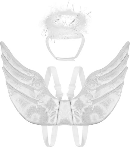 زي Totority Angel Wings للحيوانات الأليفة، مجموعة أجنحة الملاك القابلة للتعديل للقطط والكلاب الصغيرة، حفلة عيد الهالوين التنكرية، ملابس ناعمة للحيوانات الأليفة لالتقاط الصور in Saudi Arabia