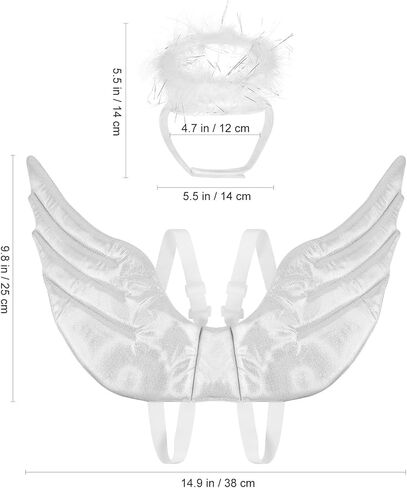 زي Totority Angel Wings للحيوانات الأليفة، مجموعة أجنحة الملاك القابلة للتعديل للقطط والكلاب الصغيرة، حفلة عيد الهالوين التنكرية، ملابس ناعمة للحيوانات الأليفة لالتقاط الصور in Saudi Arabia