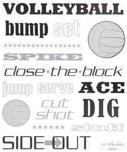 Volleyball Silver Foil Stickers for Journaling, Cardmaking, Arts and Crafts - 32 Pieces in Saudi Arabia