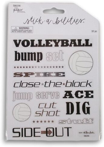 Volleyball Silver Foil Stickers for Journaling, Cardmaking, Arts and Crafts - 32 Pieces in Saudi Arabia