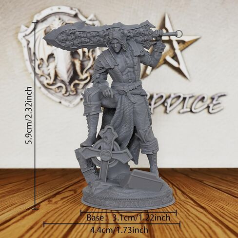 Vampire Swordsman Tabletop Unpainted Miniature Set, DND Minis for Dungeons and Dragons,Fantasy Role Playing Figurine, Great for Vampire Encounters & Gothic Theming- AS197 in Saudi Arabia